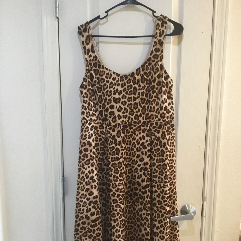Torrid scuba leopard midi dress